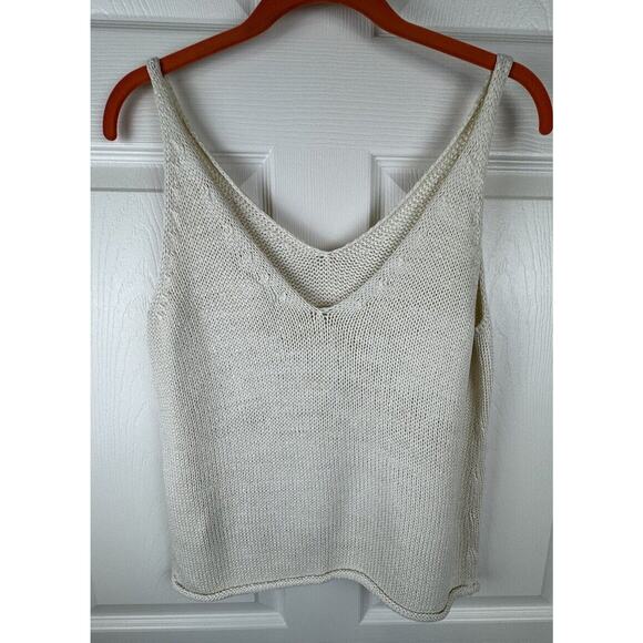 H&M Knit V-Neck Top, Sleeveless, Ivory, Sz: S, 50-19 - Picture 10 of 13